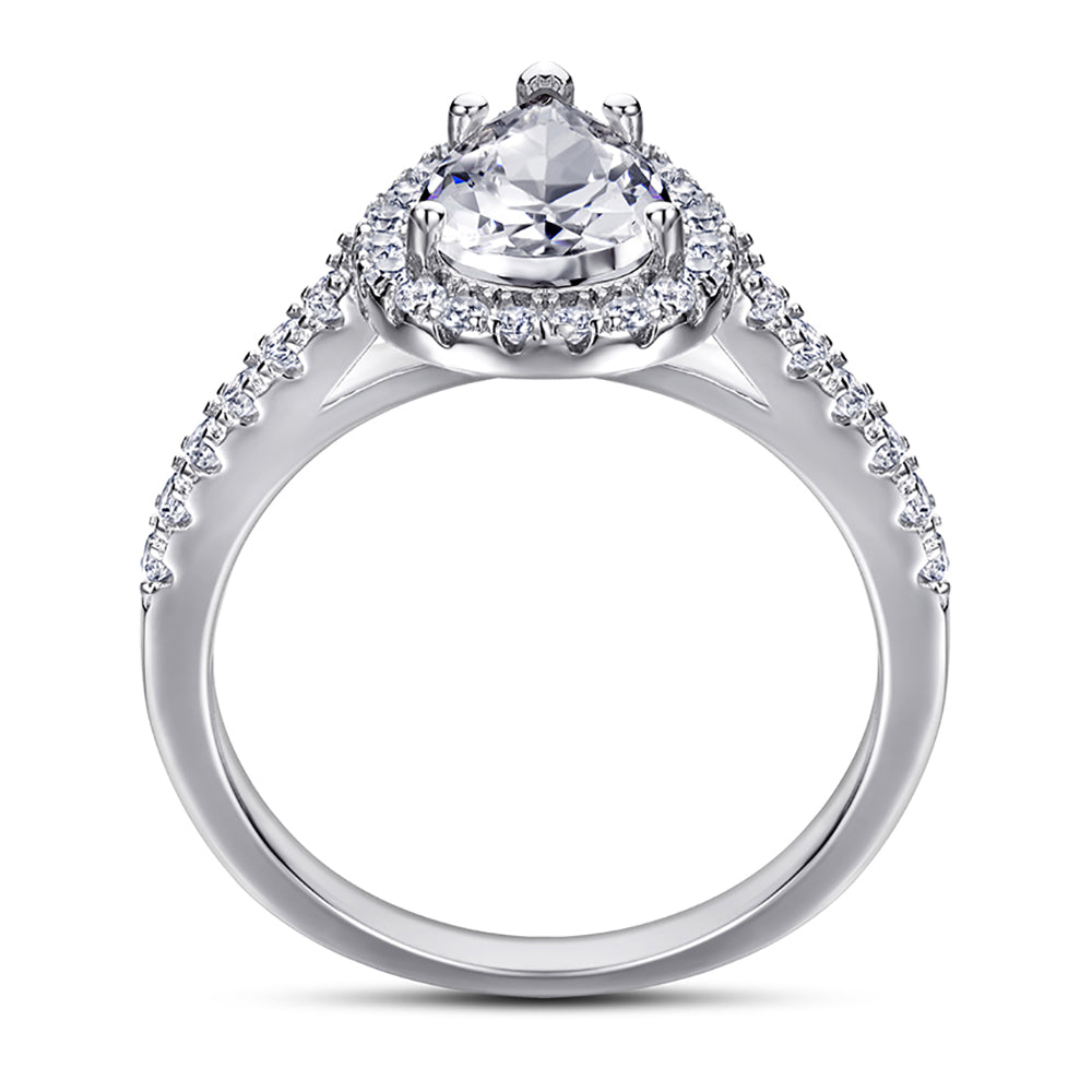 silver cubic zirconium engagement ring