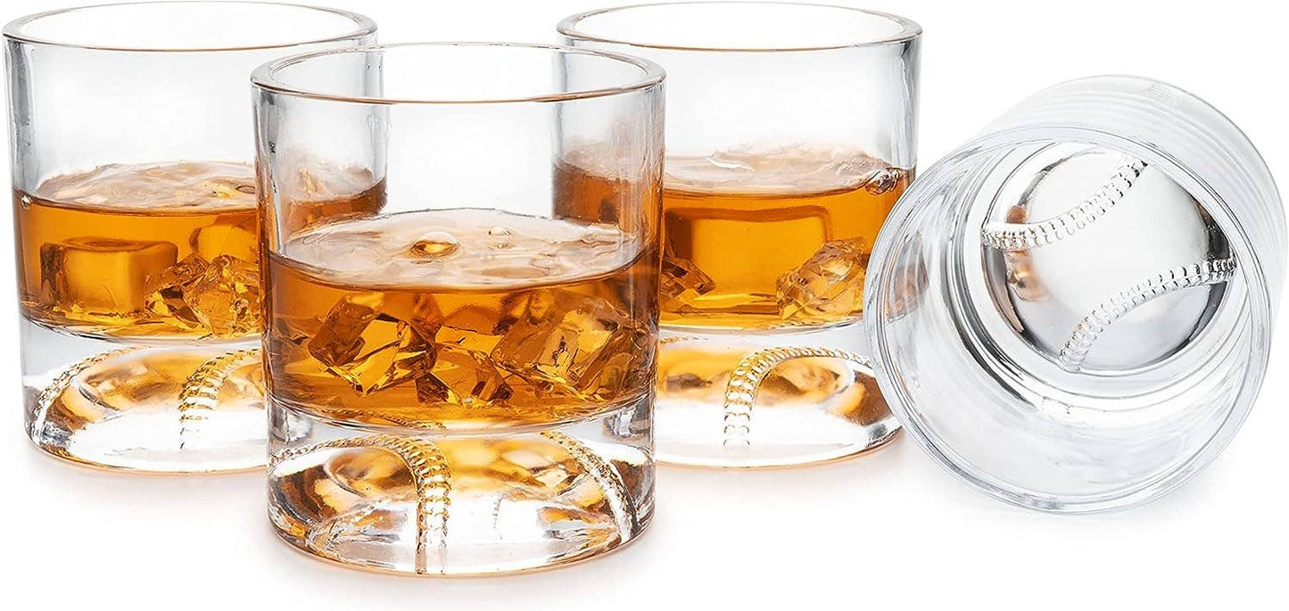 Baseball Whiskey Glasses Set of 4 - 12oz