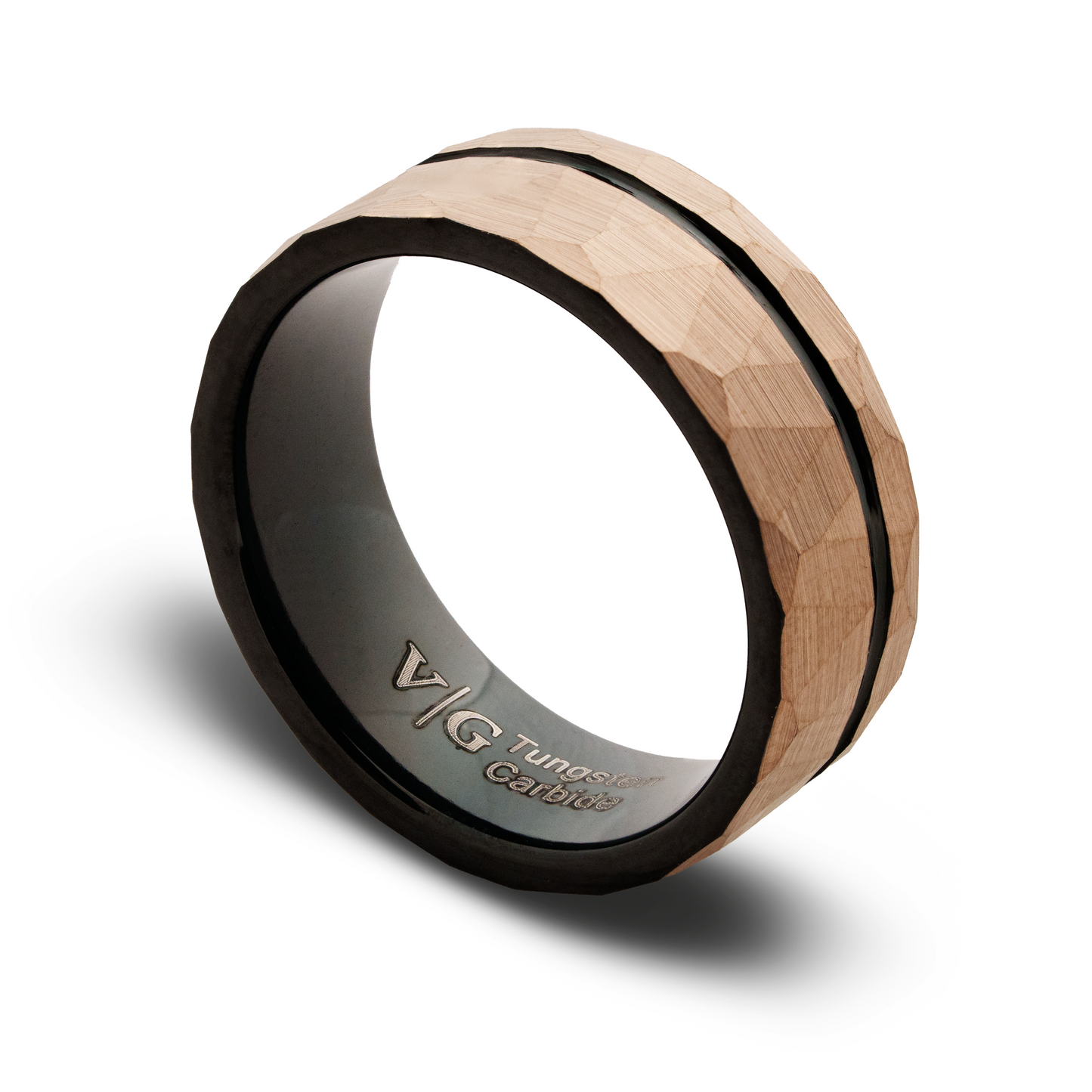 Bronze and black tungsten ring