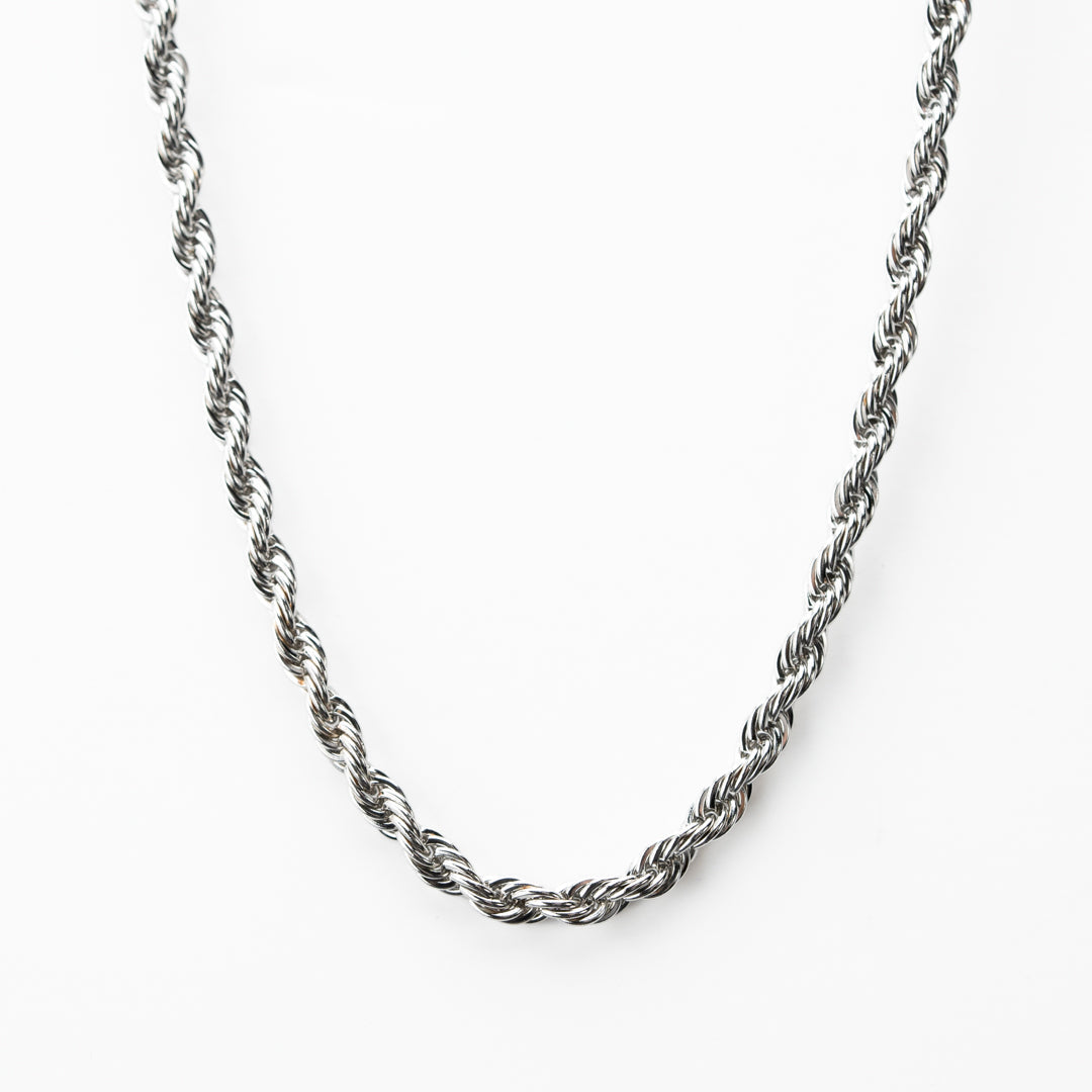 Mens silver rope necklace