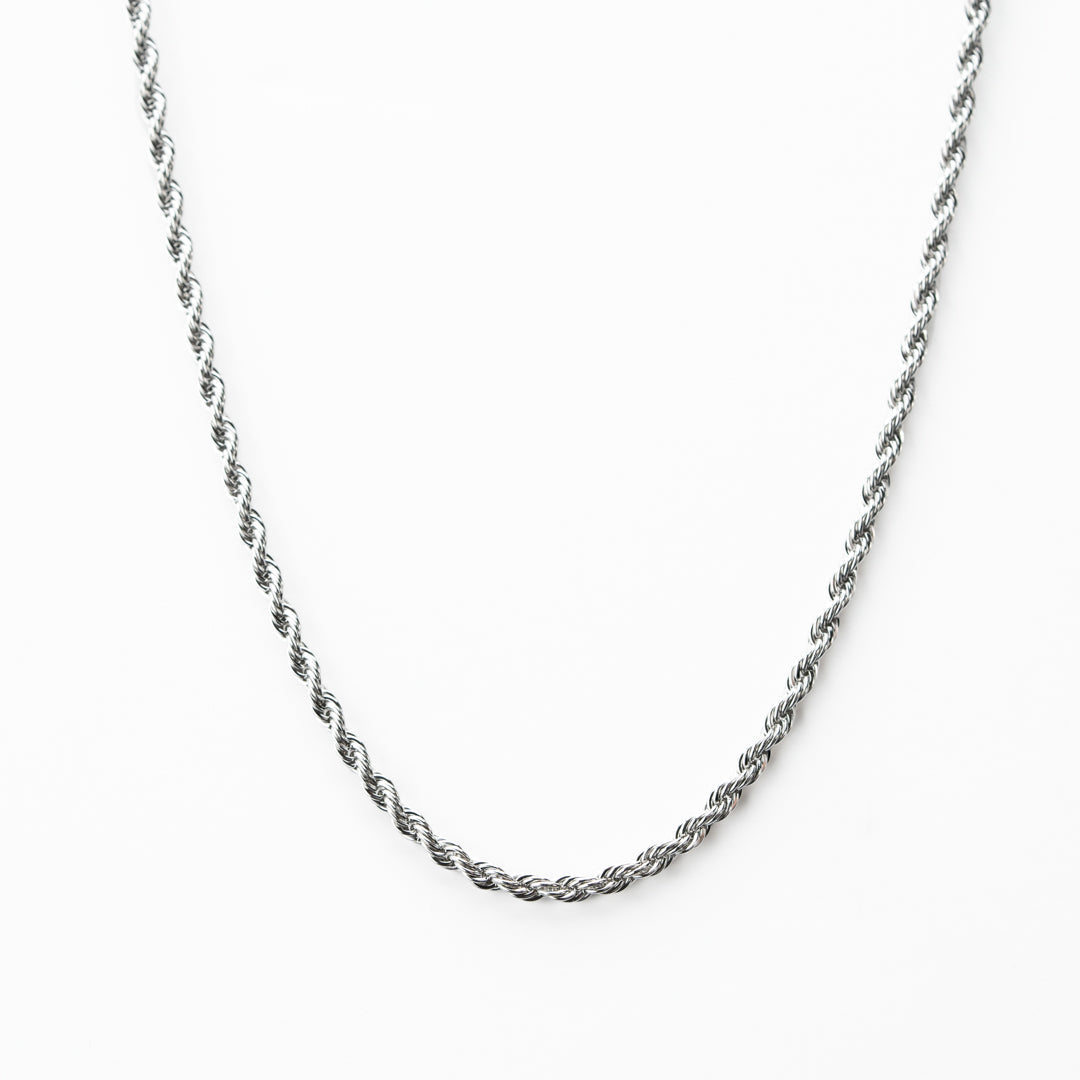 Mens silver rope necklace