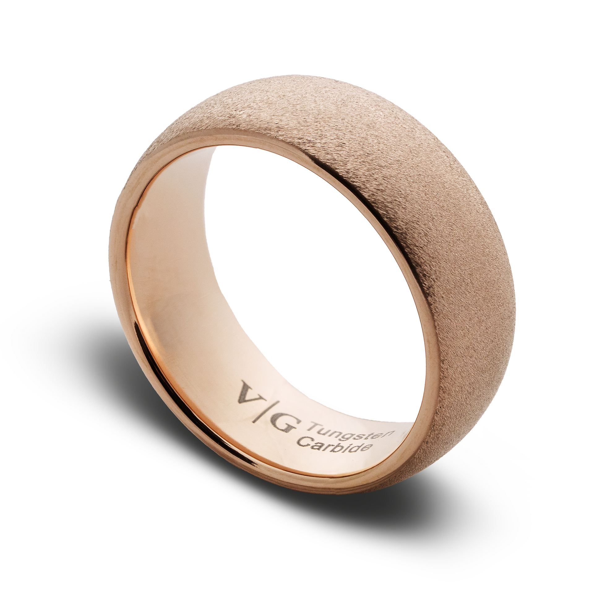 Rose gold mens wedding band