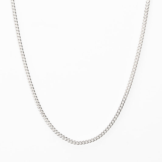 Solid silver cuban chain necklace 