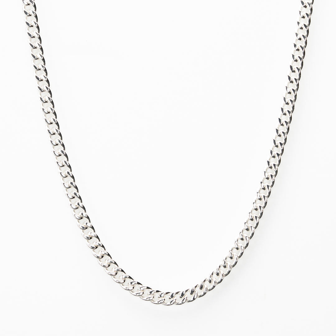 Silver cuban chain necklace 