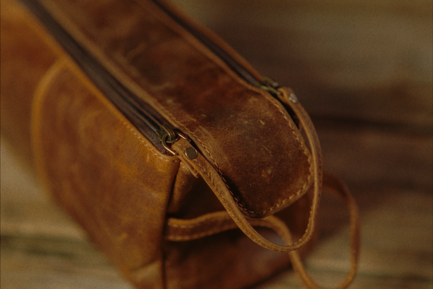 The Draper Leather Toiletry/Dopp Bag