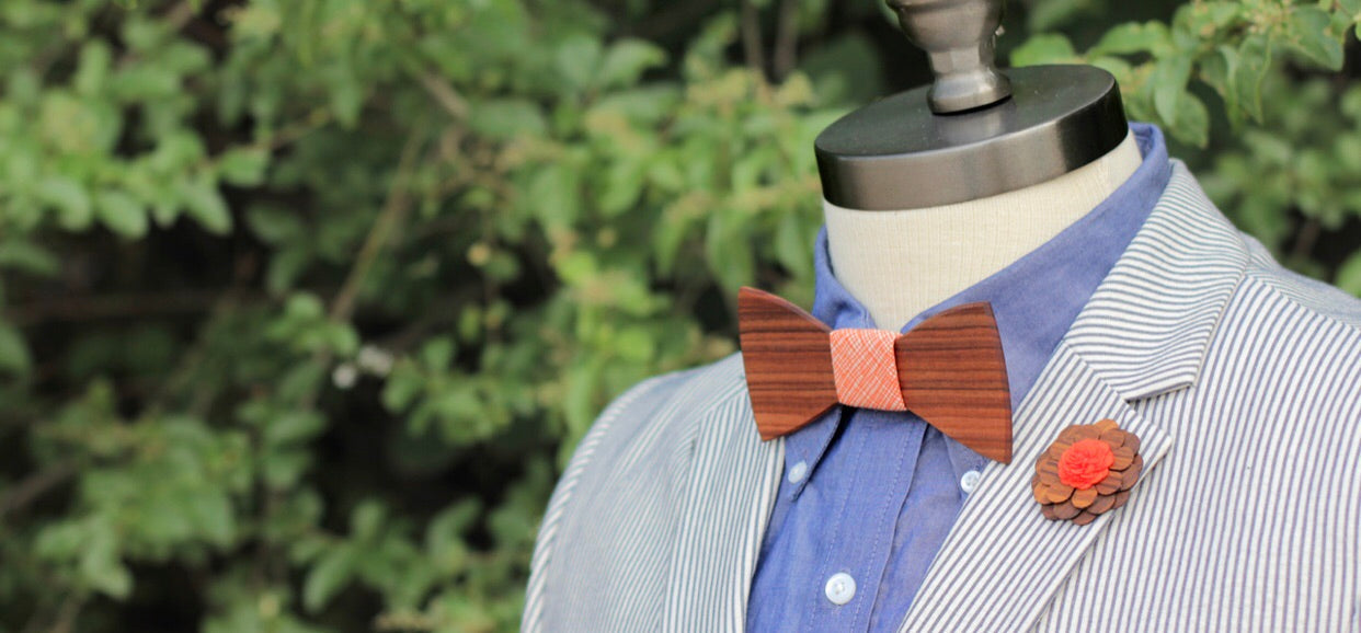 wooden bow tie