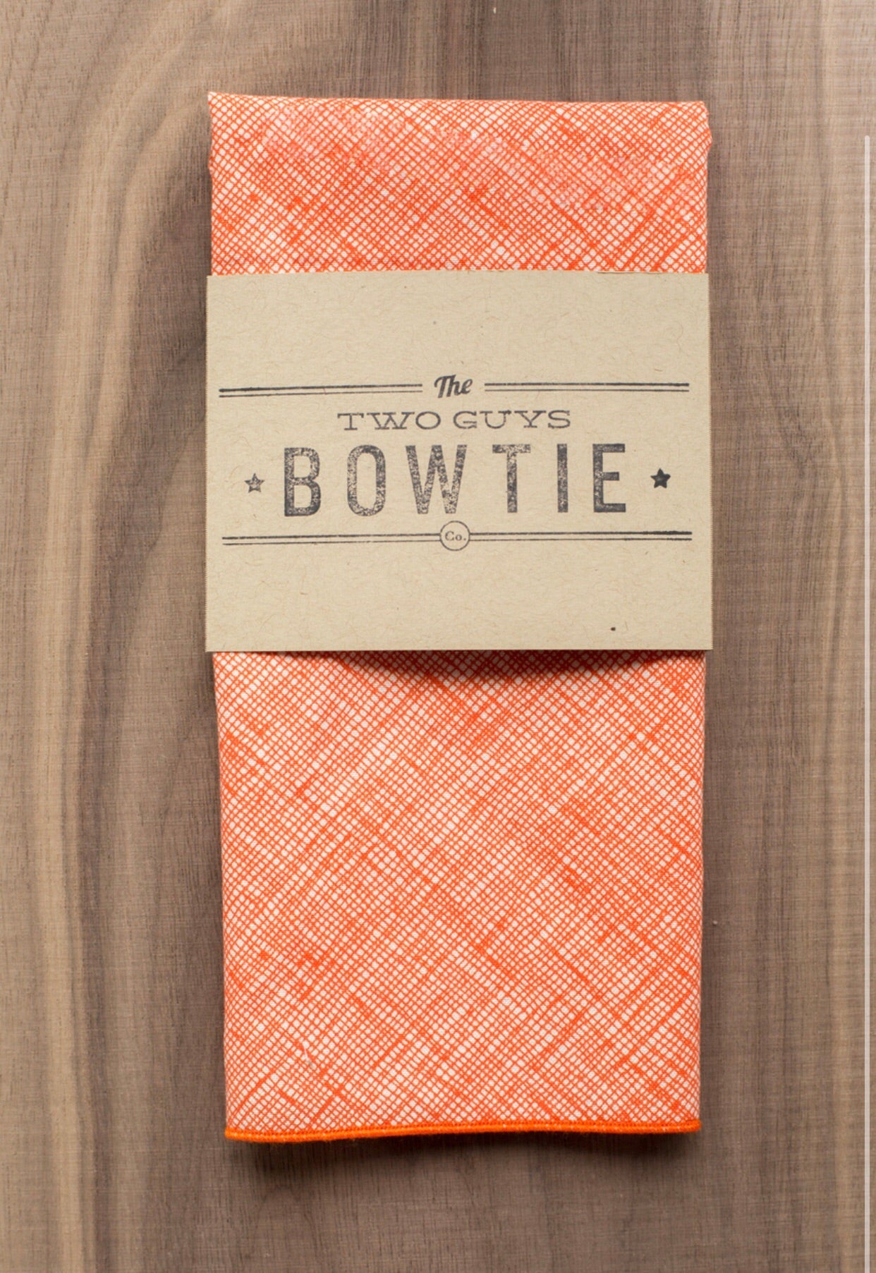 Pocket Square- Orange Crosshatch