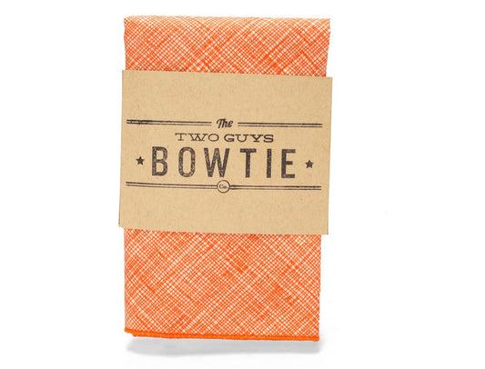 Pocket Square- Orange Crosshatch