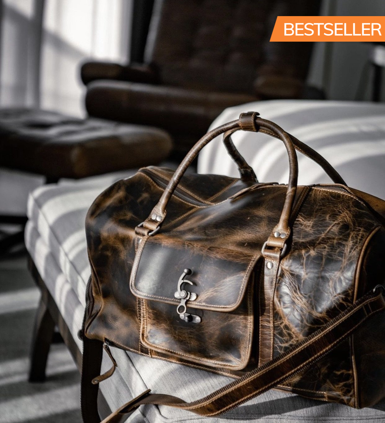 The “Hemingway” Buffalo Leather Duffle Bag